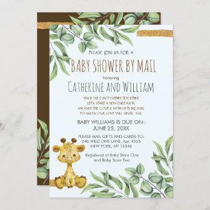 Sweet Safari Oerwoud Giraffe Baby shower per post Kaart