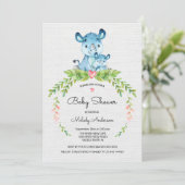 Sweet Safari Oerwoud Hippo Baby shower Invitation Kaart (Staand voorkant)
