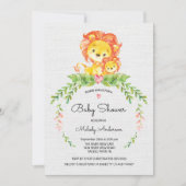 Sweet Safari Oerwoud Leeuw Baby shower Invitation Kaart (Voorkant)