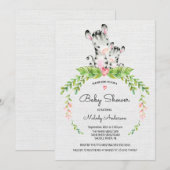 Sweet Safari Oerwoud Zebra Baby shower uitnodiging (Voorkant / Achterkant)
