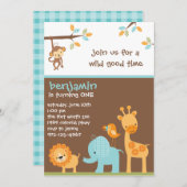 Sweet Safari Uitnodigingen (Voorkant / Achterkant)