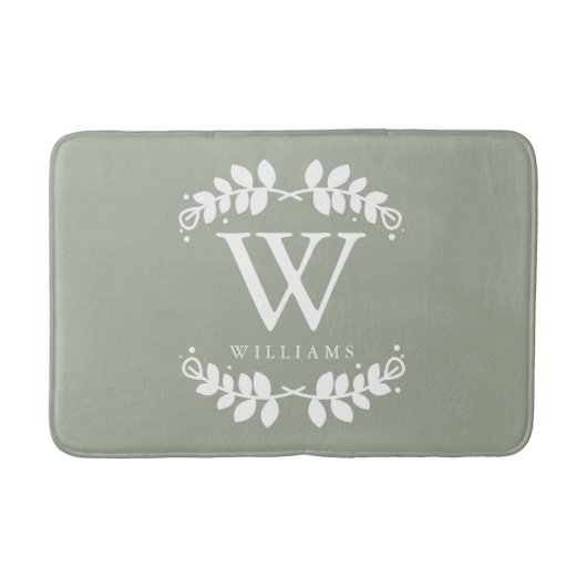 Sweet Sage Groen Monogram Badmat (Voorkant)
