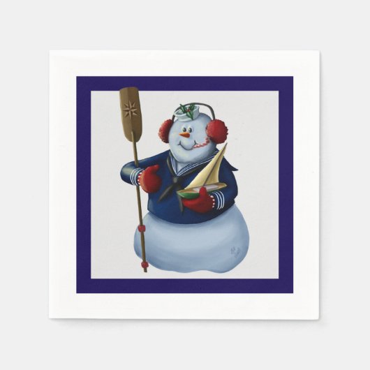 Sweet Sailor Snowman Holiday Servetten (Voorkant)