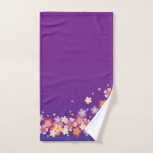 Sweet Sakura Blossom Kimono Style Blue en Paars Handdoek