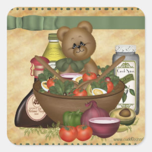 Sweet Salad Vierkante Sticker