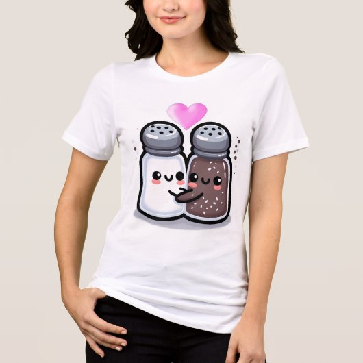 Sweet Salt and Pepper Love Design Tri-Blend Shirt (Voorkant)