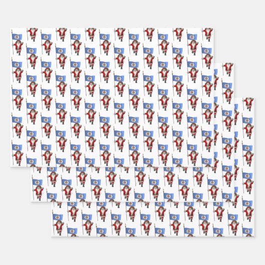 Sweet Santa Claus Bezoeken Minnesota Inpakpapier Vel (Set)