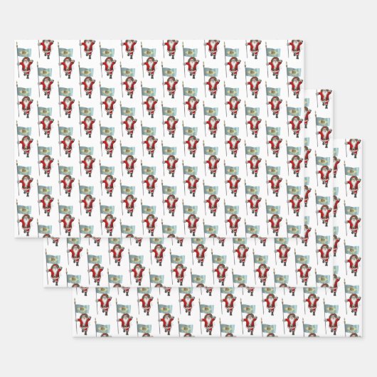 Sweet Santa Claus bezoekt Delaware Inpakpapier Vel (Set)
