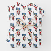 Sweet Santa Claus bezoekt Nebraska Inpakpapier Vel (In situ)