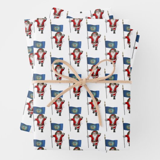 Sweet Santa Claus bezoekt Nebraska Inpakpapier Vel (In situ)