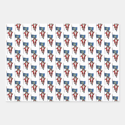 Sweet Santa Claus bezoekt Nebraska Inpakpapier Vel (Voorkant 3)