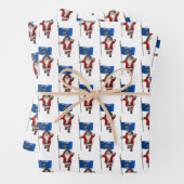 Sweet Santa Claus Bezoekt wisconsin Inpakpapier Vel (In situ)