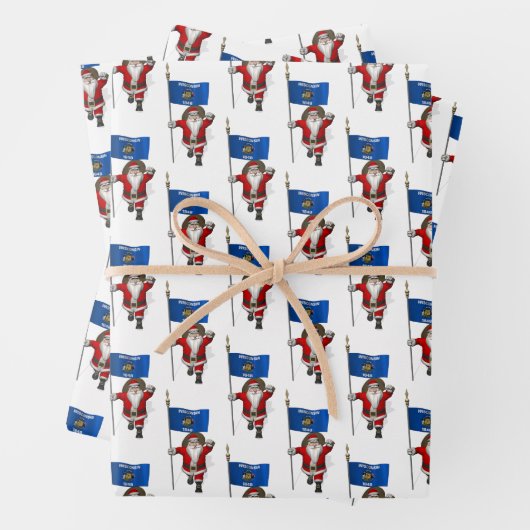 Sweet Santa Claus Bezoekt wisconsin Inpakpapier Vel (In situ)