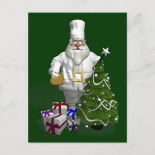 Sweet Santa Claus Chef Feestdagenkaart