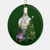 Sweet Santa Claus Chef Keramisch Ornament (Links)