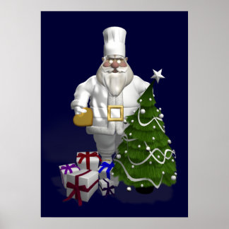 Sweet Santa Claus Chef Poster