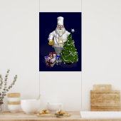 Sweet Santa Claus Chef Poster (Keuken)
