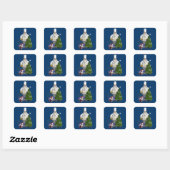 Sweet Santa Claus Chef Vierkante Sticker (Vel)