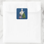 Sweet Santa Claus Chef Vierkante Sticker (Tas)