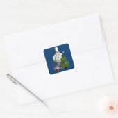 Sweet Santa Claus Chef Vierkante Sticker (Envelop)