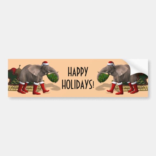 Sweet Santa Claus Elephant Bumpersticker (Voorkant)