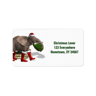 Sweet Santa Claus Elephant Etiket
