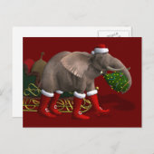 Sweet Santa Claus Elephant Feestdagenkaart (Voorkant / Achterkant)