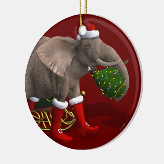 Sweet Santa Claus Elephant Keramisch Ornament (Links)