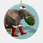 Sweet Santa Claus Elephant Keramisch Ornament (Achterkant)