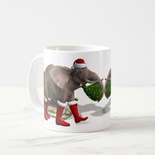 Sweet Santa Claus Elephant Koffiemok (Voorkant links)