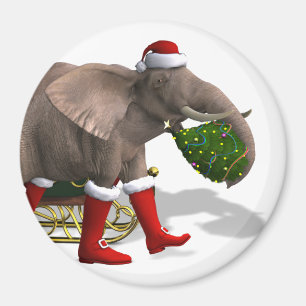 Sweet Santa Claus Elephant Magneet
