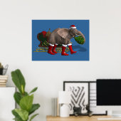 Sweet Santa Claus Elephant Poster (Thuiskantoor)