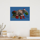 Sweet Santa Claus Elephant Poster (Keuken)