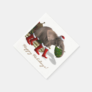 Sweet Santa Claus Elephant Servet