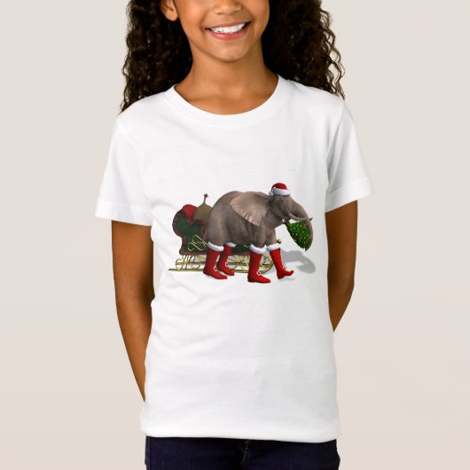 Sweet Santa Claus Elephant T-shirt (Voorkant)