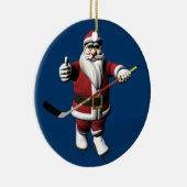 Sweet Santa Claus houdt van Ice Hockey Keramisch Ornament (Rechts)