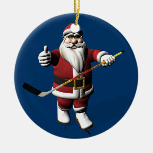 Sweet Santa Claus houdt van Ice Hockey Keramisch Ornament