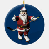 Sweet Santa Claus houdt van Ice Hockey Keramisch Ornament (Achterkant)