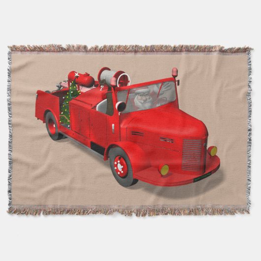 Sweet Santa Claus in Fire Engine Deken (Voorkant)