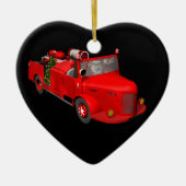 Sweet Santa Claus in Fire Engine Keramisch Ornament (Voorkant)
