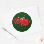 Sweet Santa Claus in Fire Engine Ronde Sticker (Envelop)