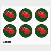Sweet Santa Claus in Fire Engine Ronde Sticker (Vel)