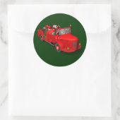 Sweet Santa Claus in Fire Engine Ronde Sticker (Tas)