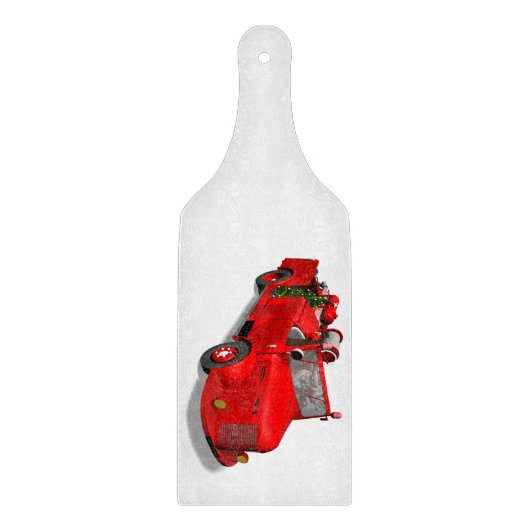 Sweet Santa Claus in Fire Engine Snijplank (Voorkant)