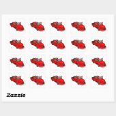 Sweet Santa Claus in Fire Engine Vierkante Sticker (Vel)