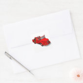 Sweet Santa Claus in Fire Engine Vierkante Sticker (Envelop)