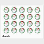 Sweet Santa Claus Kerst Pepermunt Snoep 20 Ronde Sticker (Vel)