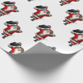 Sweet Santa Claus Loves Ravens Cadeaupapier (Hoek)