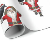 Sweet Santa Claus Loves Ravens Cadeaupapier (Rol Hoek)