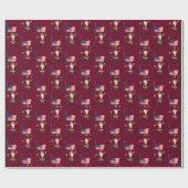 Sweet Santa Claus met de vlag van de VS Cadeaupapier (Vlak)